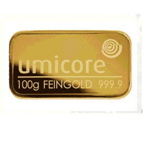 100 Gram Umicore Gold Bar