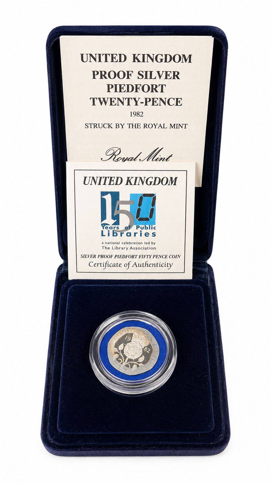 1982 United Kingdom Proof Silver Piedfort Twenty Pence Coin