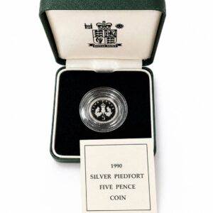 1990 Silver Piedfort Five Pence Coin
