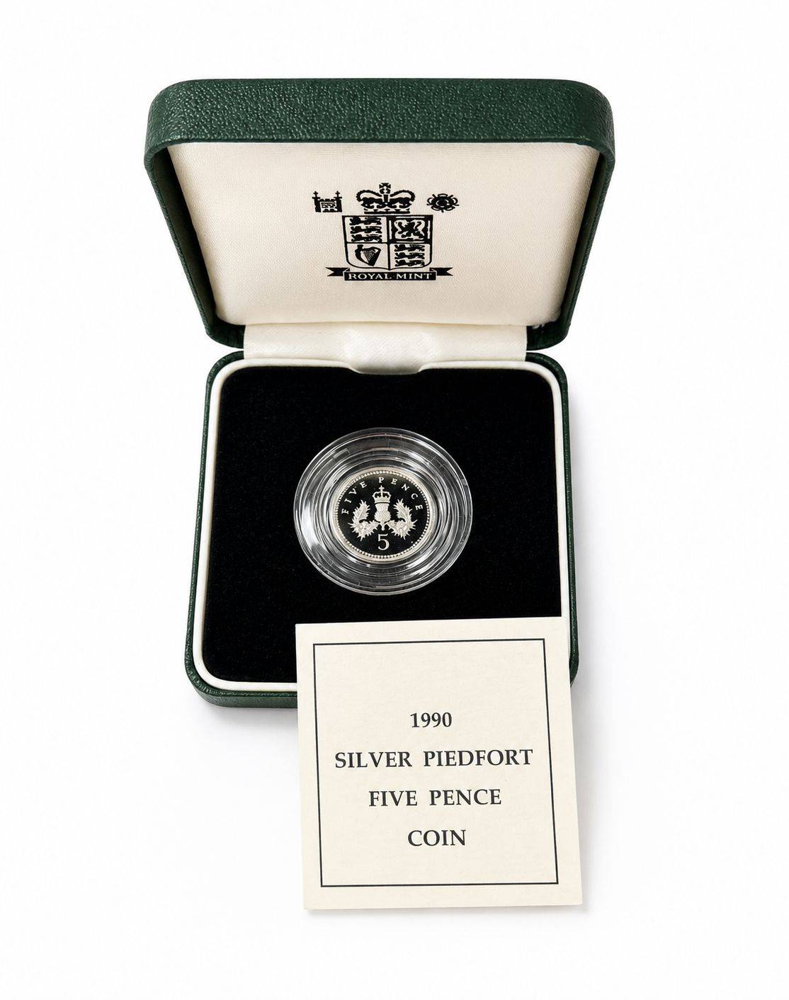 1990 Silver Piedfort Five Pence Coin