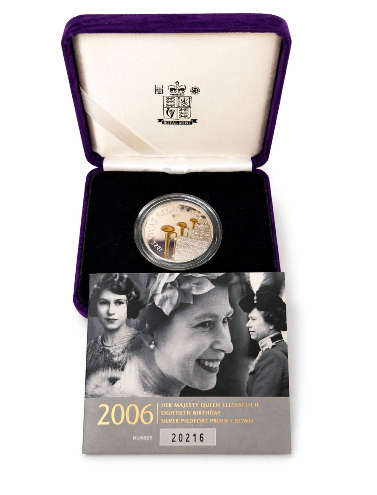 2006 Queen Elizabeth II 80th Birthday Silver Piedfort Proof Crown