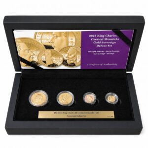 2023 King Charles III Greatest Monarchs Gold Sovereign Deluxe Set