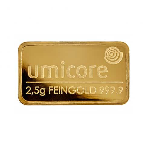 2.5 Gram Umicore Gold Bar