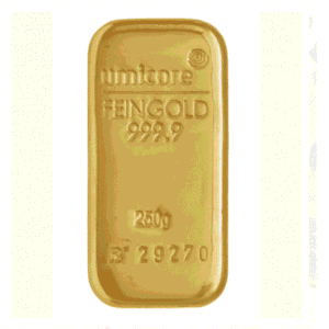 250 Gram Umicore Gold Bar