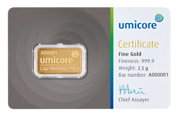 2.5 Gram Umicore Gold Bar - Image 3