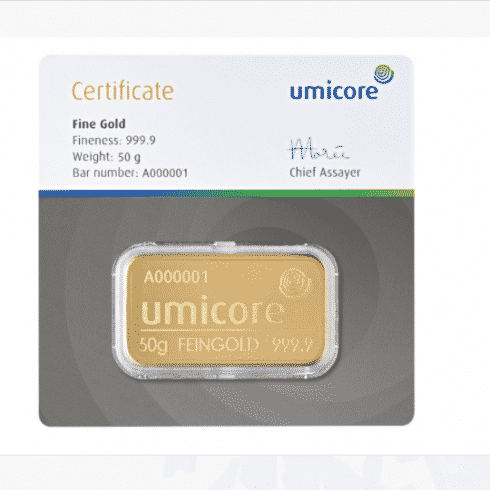50 Gram Umicore Gold Bar - Image 2