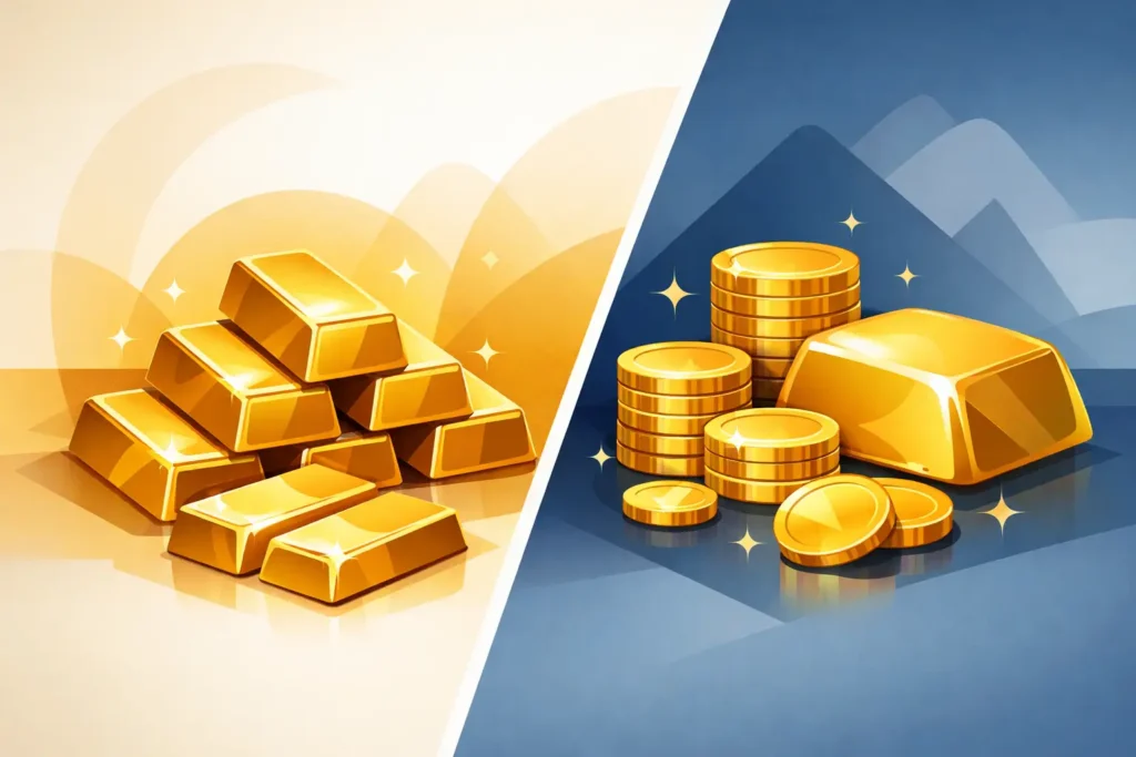 Gold Bars vs Gold Bullion: What’s the Difference?
